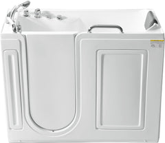 Empava 53 in. Acrylic Whirlpool Walk-in Tub Water Jets Alcove Bathtub with Left Side Door , White